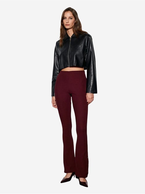 Leggings acampanados de tiro alto con detalle de botones - Kiabi