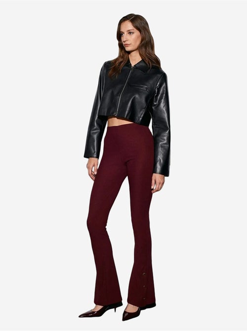 Leggings acampanados de tiro alto con detalle de botones - Kiabi