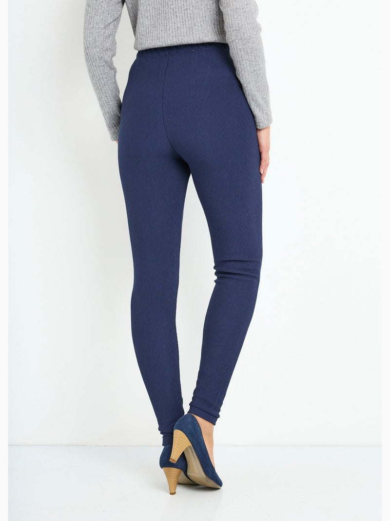 Leggings acanalados con cintura elástica - Afibel Azul marino - Kiabi