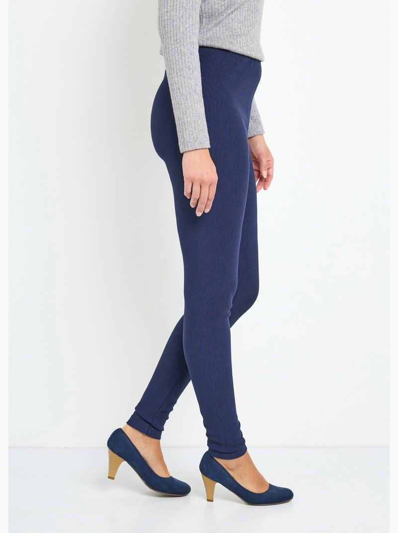 Leggings acanalados con cintura elástica - Afibel Azul marino - Kiabi