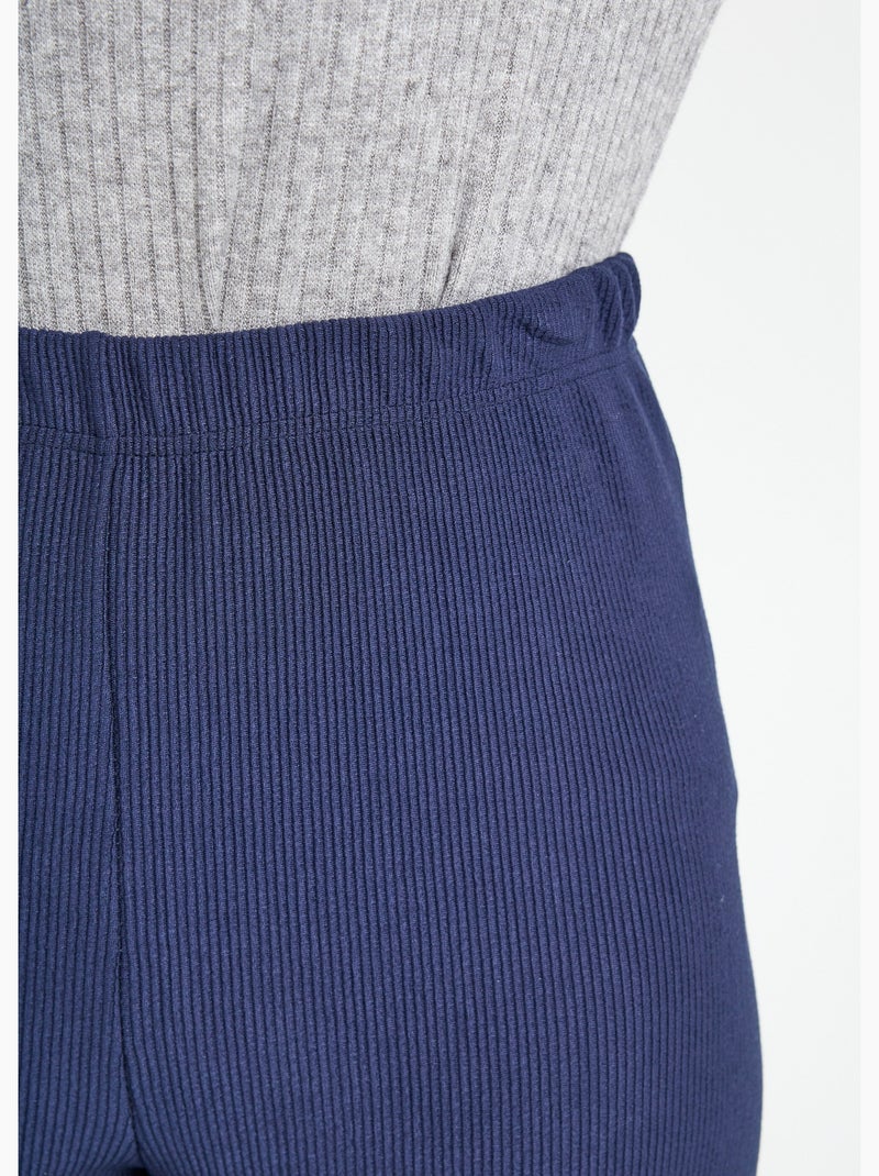 Leggings acanalados con cintura elástica - Afibel Azul marino - Kiabi