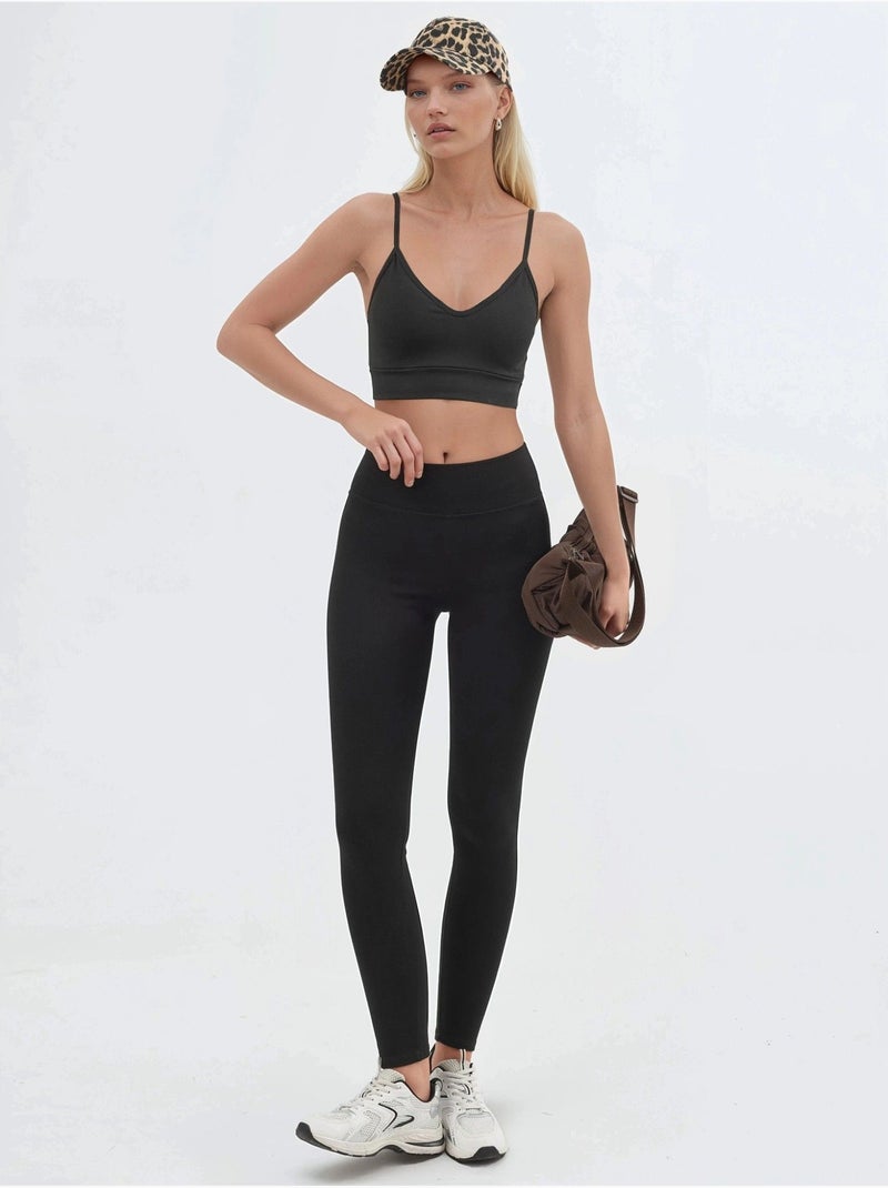 Leggings ajustados de cintura alta busem Negro - Kiabi