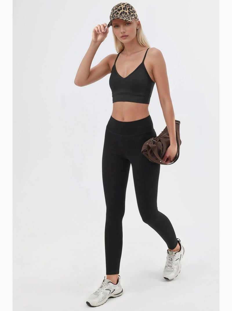 Leggings ajustados de cintura alta busem Negro - Kiabi