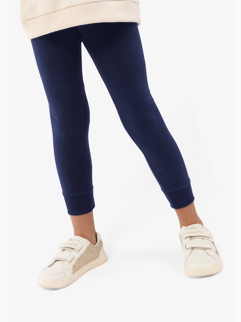 Leggings algodón elástico bajo conguitos Azul Azul marino - Kiabi