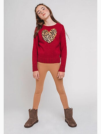 Leggings de niña con cintura de estrellas en negro