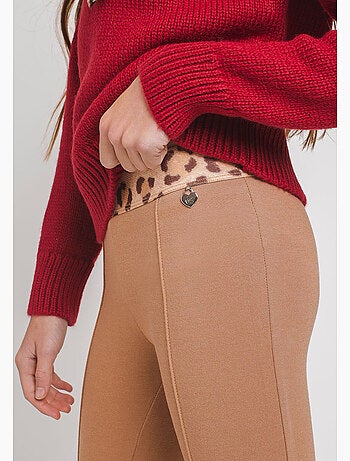 Leggings de niña con cintura de estrellas en negro