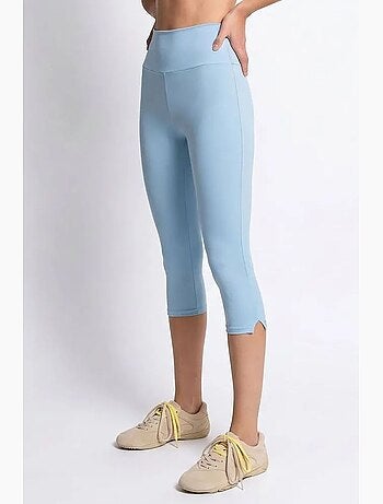 Leggings capri de cintura alta con abertura mixray