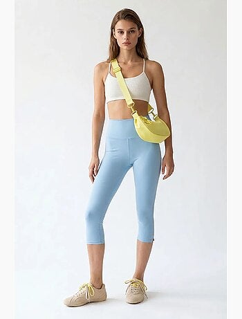 Leggings capri de cintura alta con abertura mixray