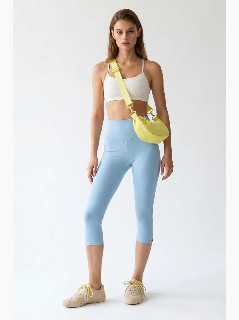 Leggings capri de cintura alta con abertura mixray Azul cielo - Kiabi