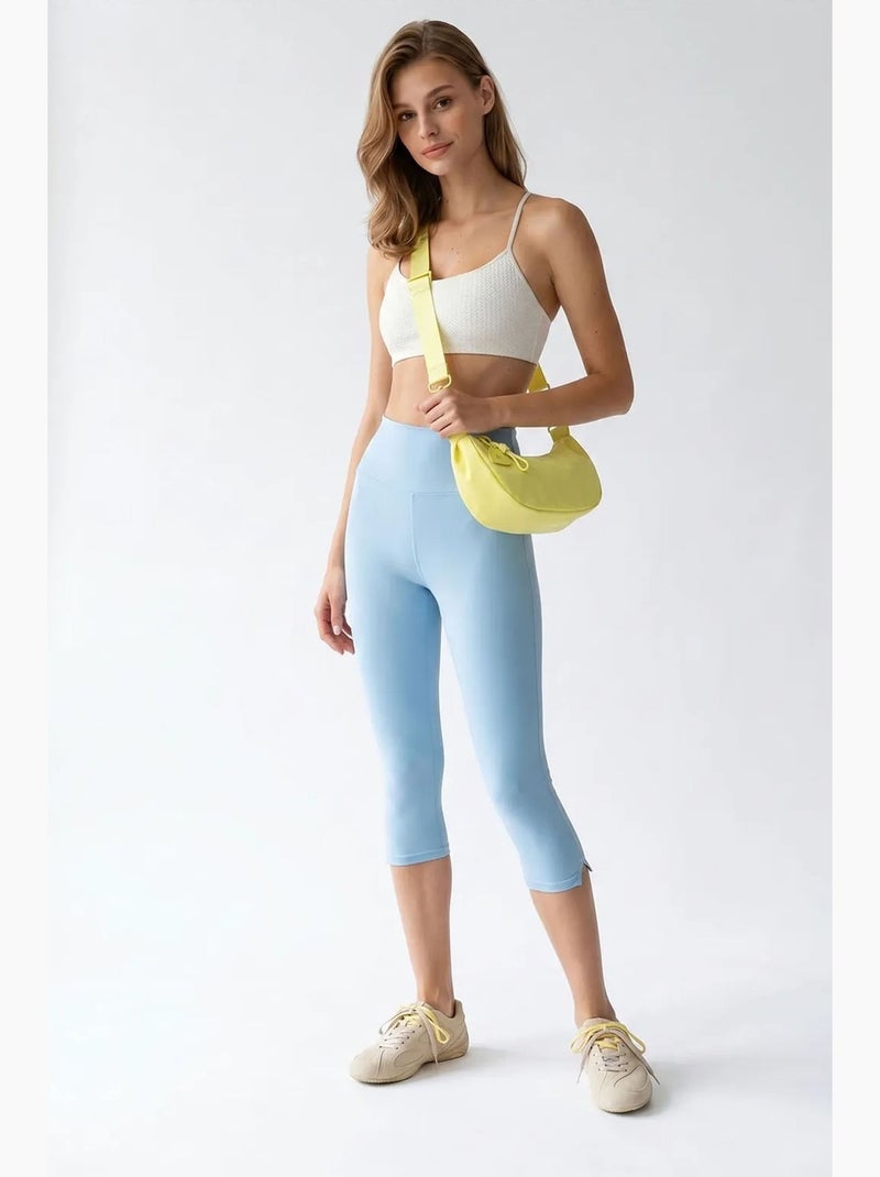 Leggings capri de cintura alta con abertura mixray Azul cielo - Kiabi