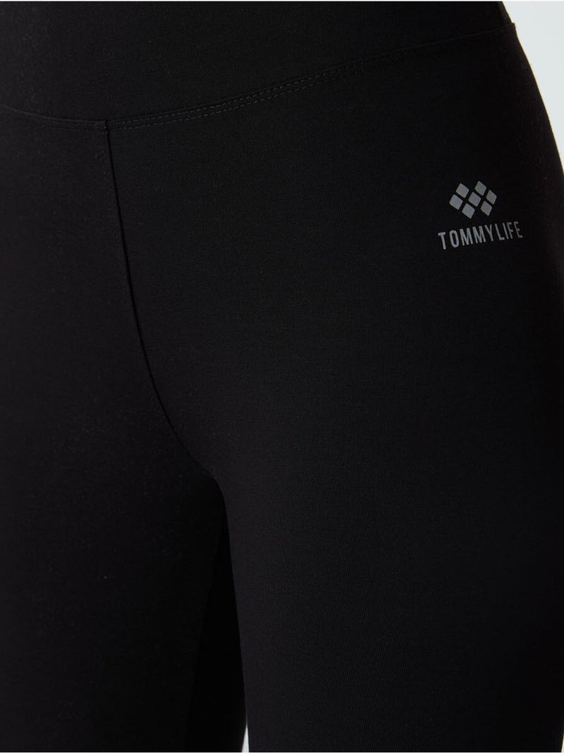 Leggings capri de cintura alta tommy Negro - Kiabi