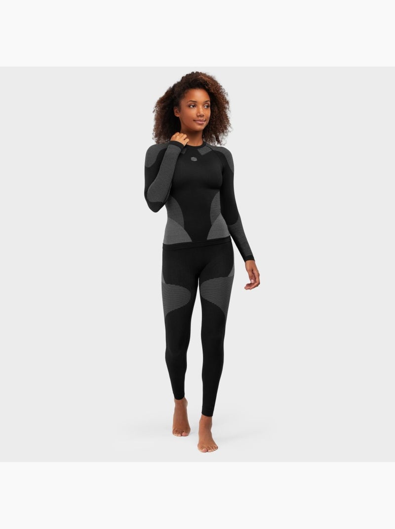 Leggings compresivos de mujer esquí y nieve mujer ultradry Negro - Kiabi