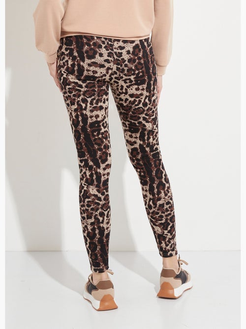 Leggings con cintura elástica de jacquard de piel animal - Afibel - Kiabi