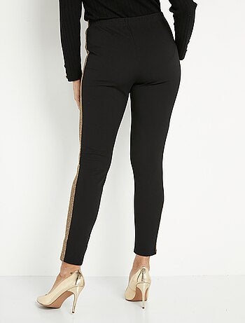 Leggings con cintura elástica y laterales brillantes. - Afibel