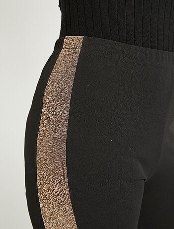 Leggings con cintura elástica y laterales brillantes. - Afibel