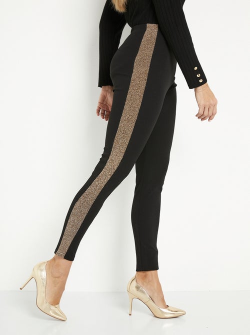 Leggings con cintura elástica y laterales brillantes. - Afibel - Kiabi Leggings con cintura elástica y laterales brillantes. - Afibel - Kiabi