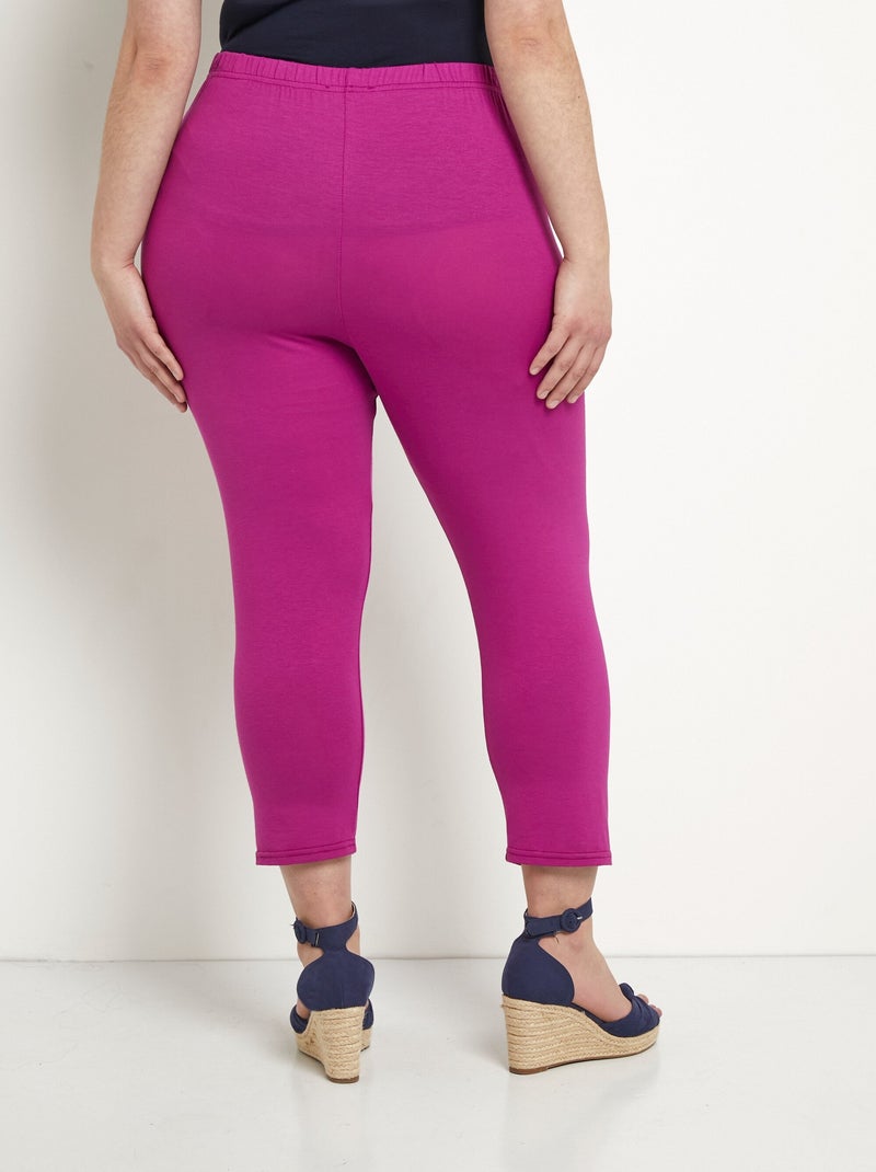 Leggings cortos con cintura elástica y elásticos - Afibel Violeta oscuro - Kiabi