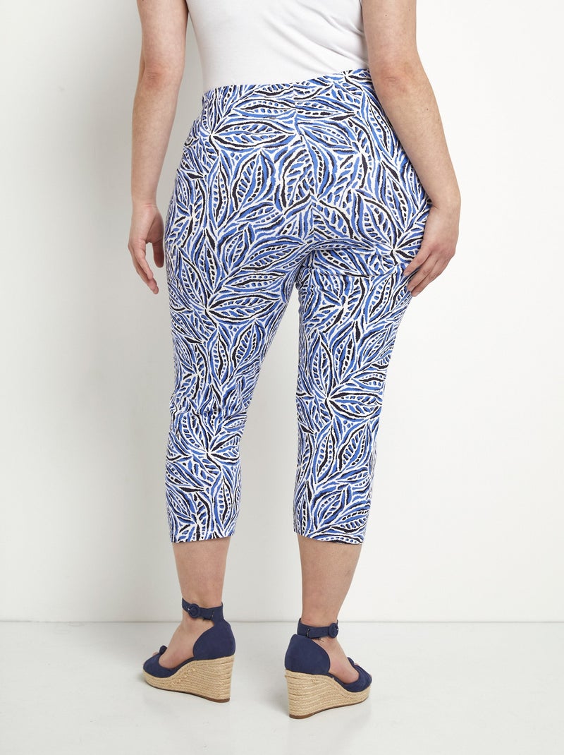 Leggings cortos con cinturilla elástica en algodón - Afibel Azul - Kiabi