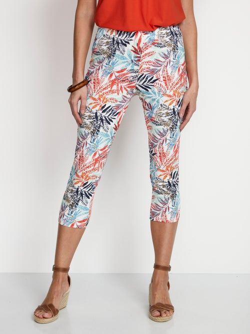 Leggings cortos de algodón liso o estampado - Afibel - Kiabi