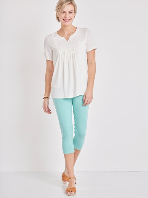 Leggings cortos de algodón liso o estampado - Afibel - Kiabi