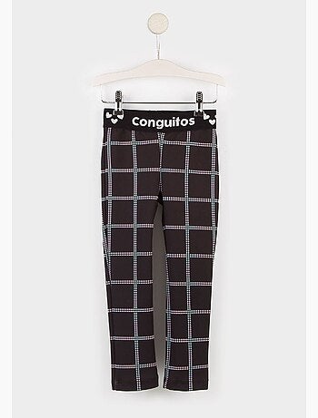 Leggings cuadrados negros de niña