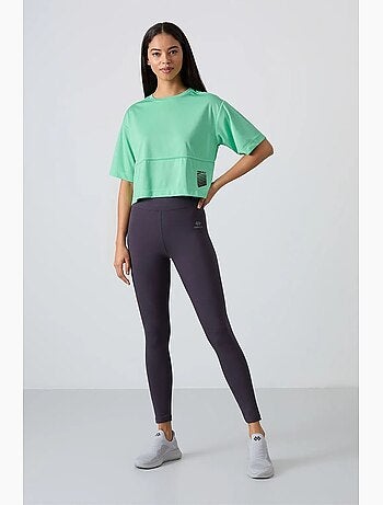 Leggings de algodón y elastano de cintura alta tommy