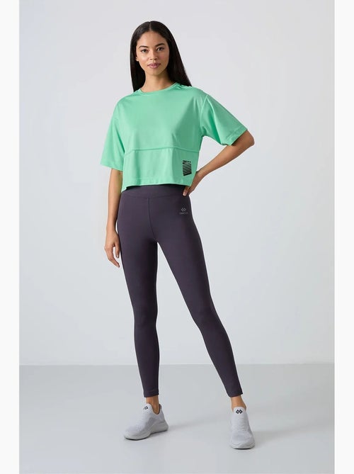 Leggings de algodón y elastano de cintura alta tommy - Kiabi