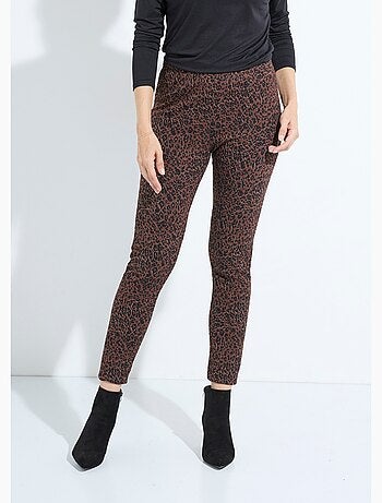 Leggings de jacquard de piel animal con cintura elástica - Afibel