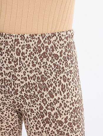Leggings de jacquard de piel animal con cintura elástica - Afibel