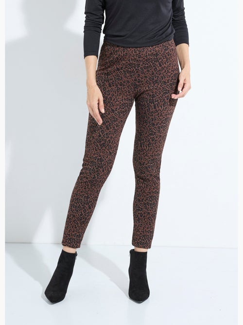 Leggings de jacquard de piel animal con cintura elástica - Afibel - Kiabi Leggings de jacquard de piel animal con cintura elástica - Afibel - Kiabi