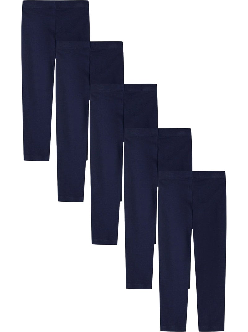 Leggings de jersey diseño lisos niñas - pack de 5 - minoti Azul - Kiabi