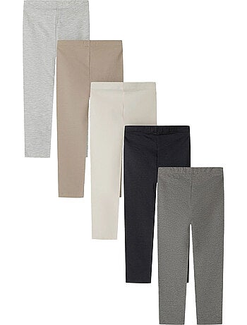 Leggings de jersey diseño lisos niñas - pack de 5 - minoti
