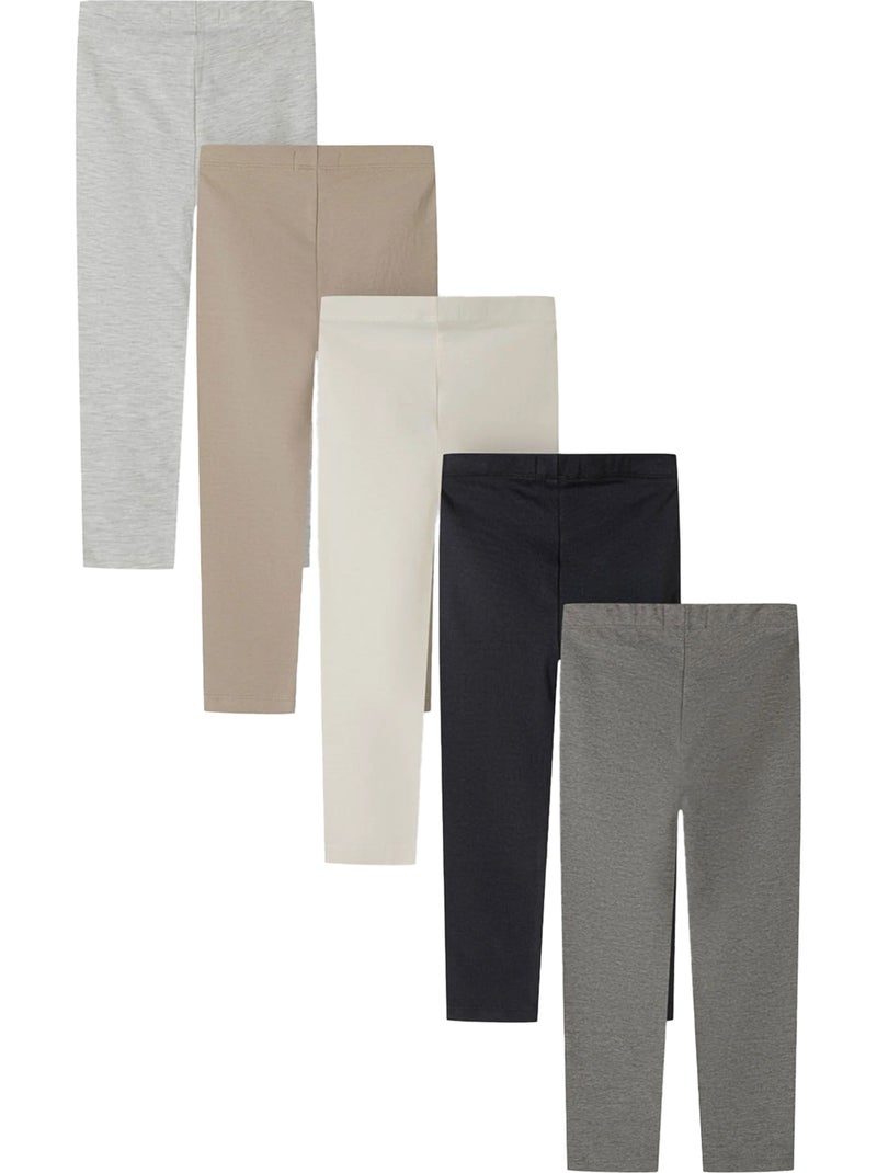 Leggings de jersey diseño lisos niñas - pack de 5 - minoti Gris - Kiabi