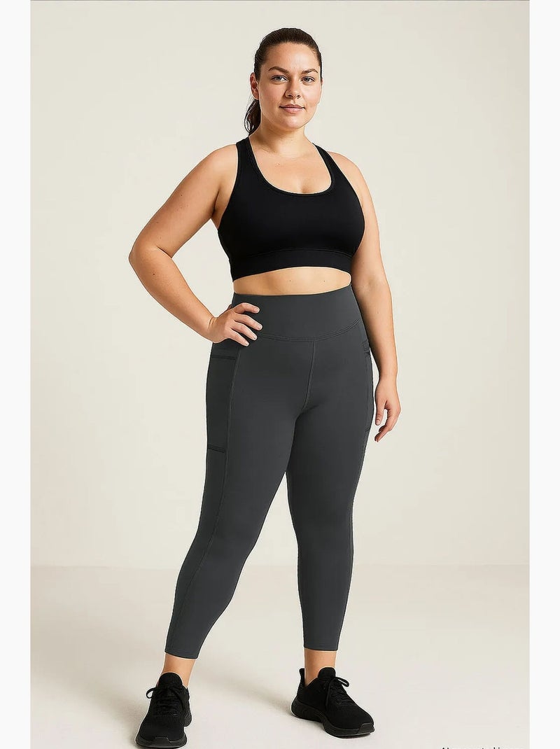 Leggings de mujer de poliéster y elastano tommy Gris negro - Kiabi
