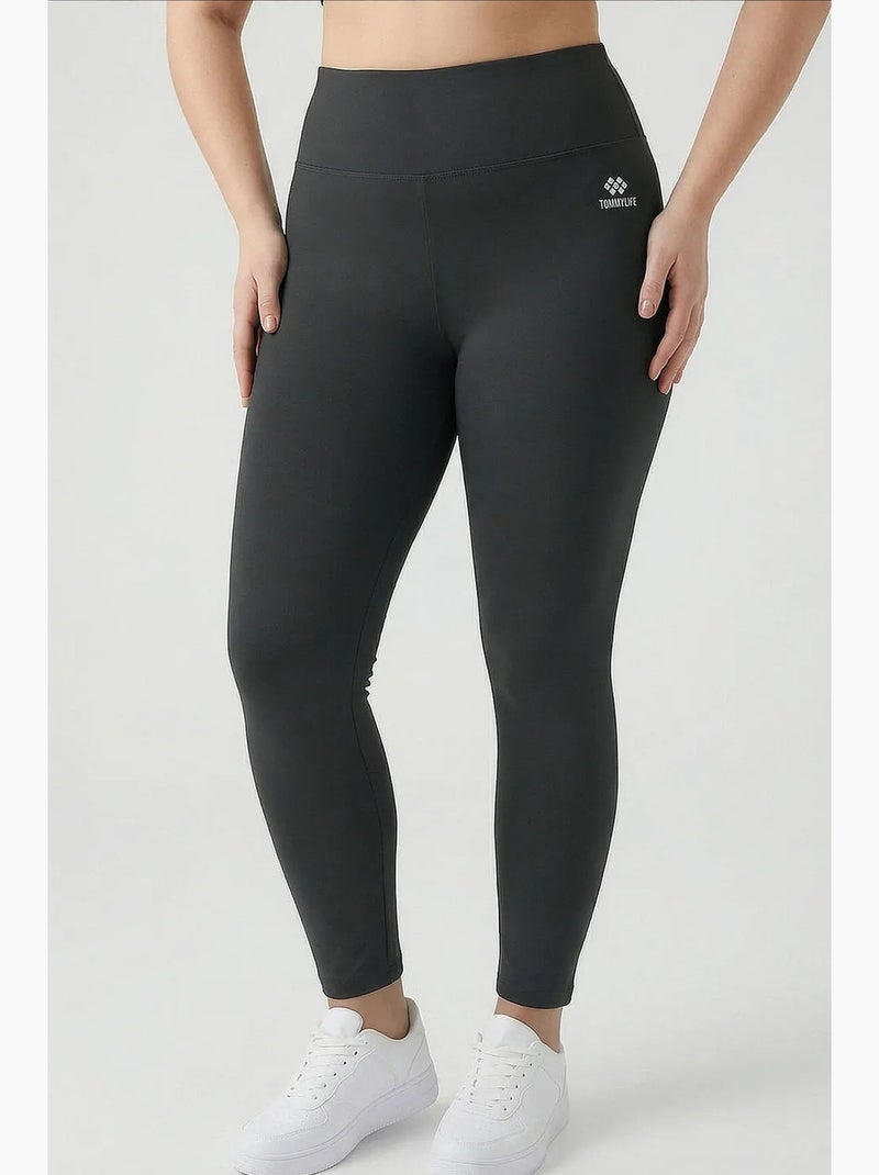 Leggings de mujer de poliéster y elastano tommy Gris oscuro - Kiabi