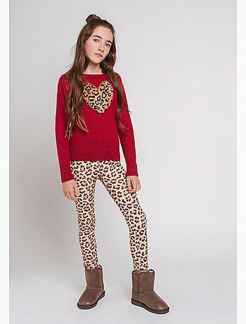 Leggings de neopreno de leopardo para niña