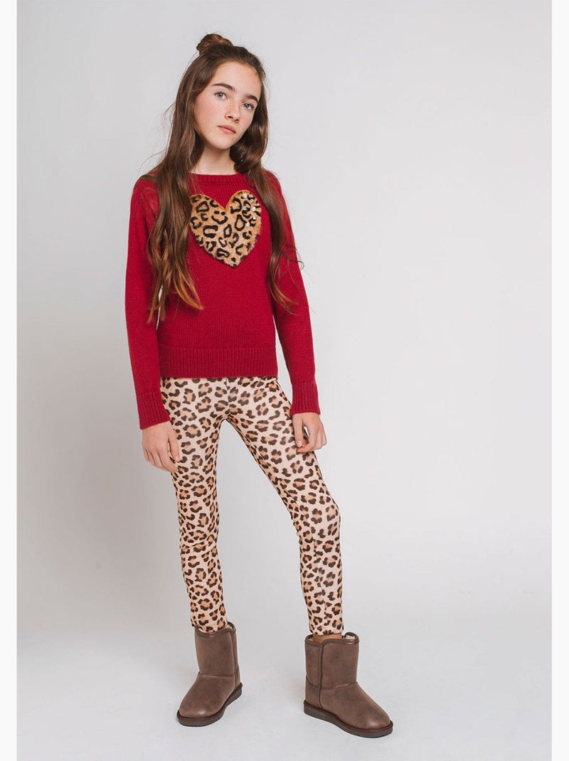 Leggings de neopreno de leopardo para niña Marrón - Kiabi