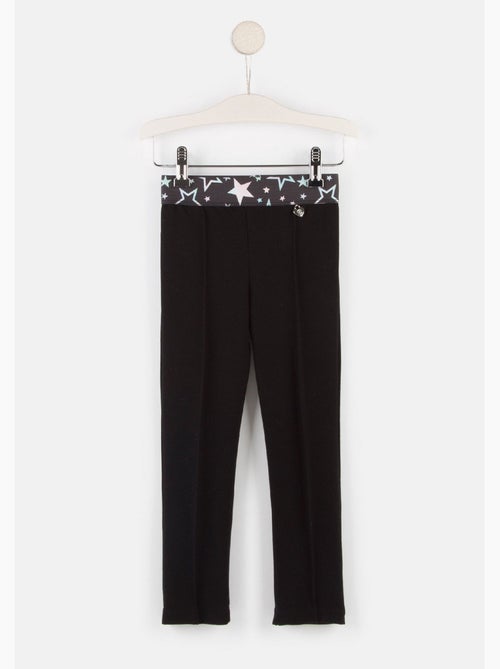 Leggings de niña con cintura de estrellas en negro - Kiabi Leggings de niña con cintura de estrellas en negro - Kiabi