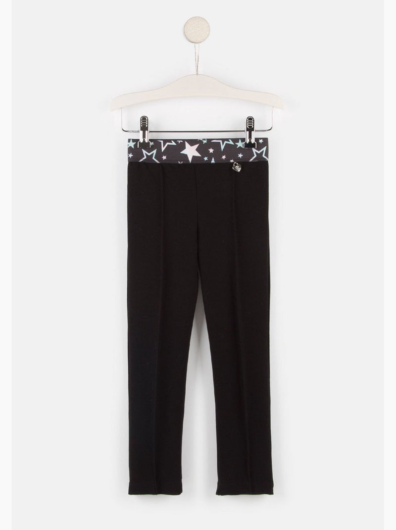 Leggings de niña con cintura de estrellas en negro Negro Negro - Kiabi