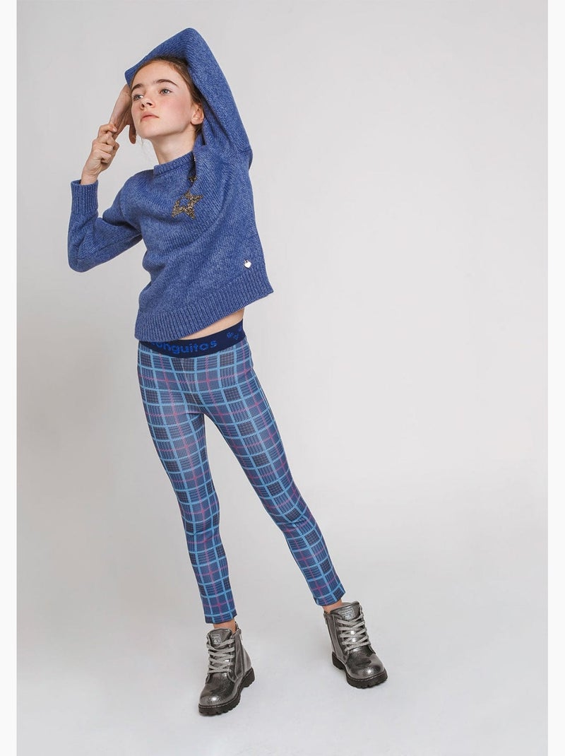 Leggings de niña cuadros azul marino Azul marino - Kiabi