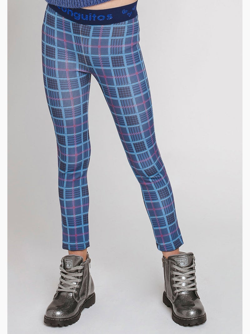 Leggings de niña cuadros azul marino Azul marino - Kiabi