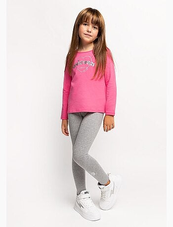 Leggings de niña de algodón en gris