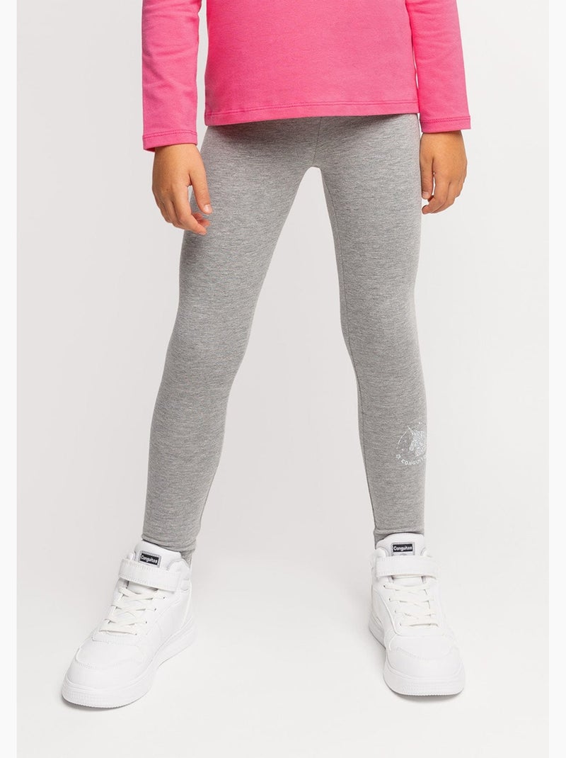 Leggings de Niña de Algodón en Gris Gris - Kiabi