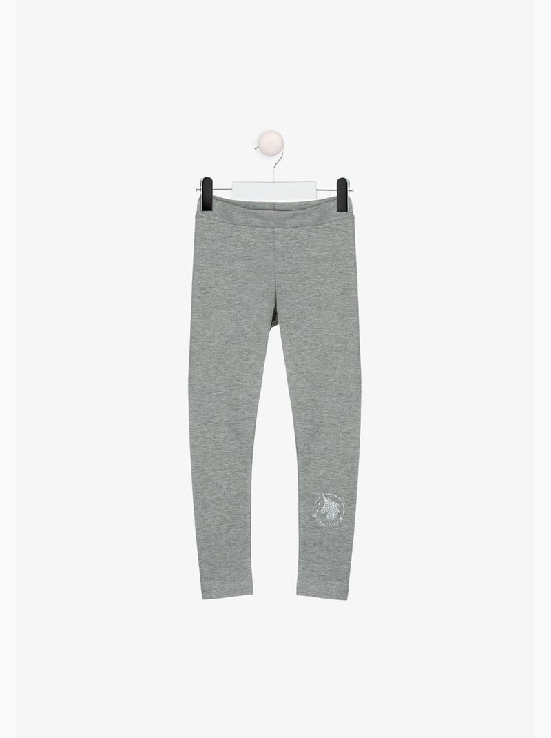Leggings de Niña de Algodón en Gris Gris - Kiabi