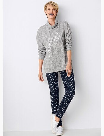 Leggings de punto de algodón con cintura elástica - Afibel