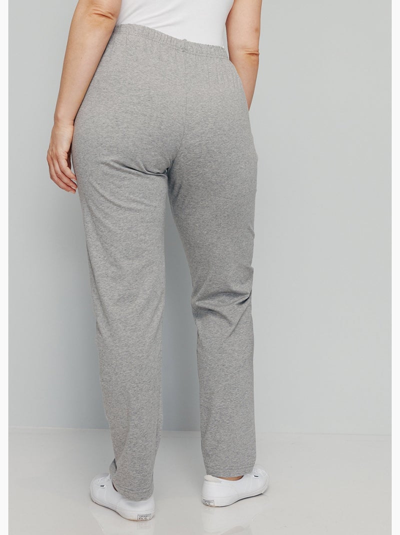 Leggings de punto de algodón con cintura elástica - Afibel Gris jaspeado - Kiabi
