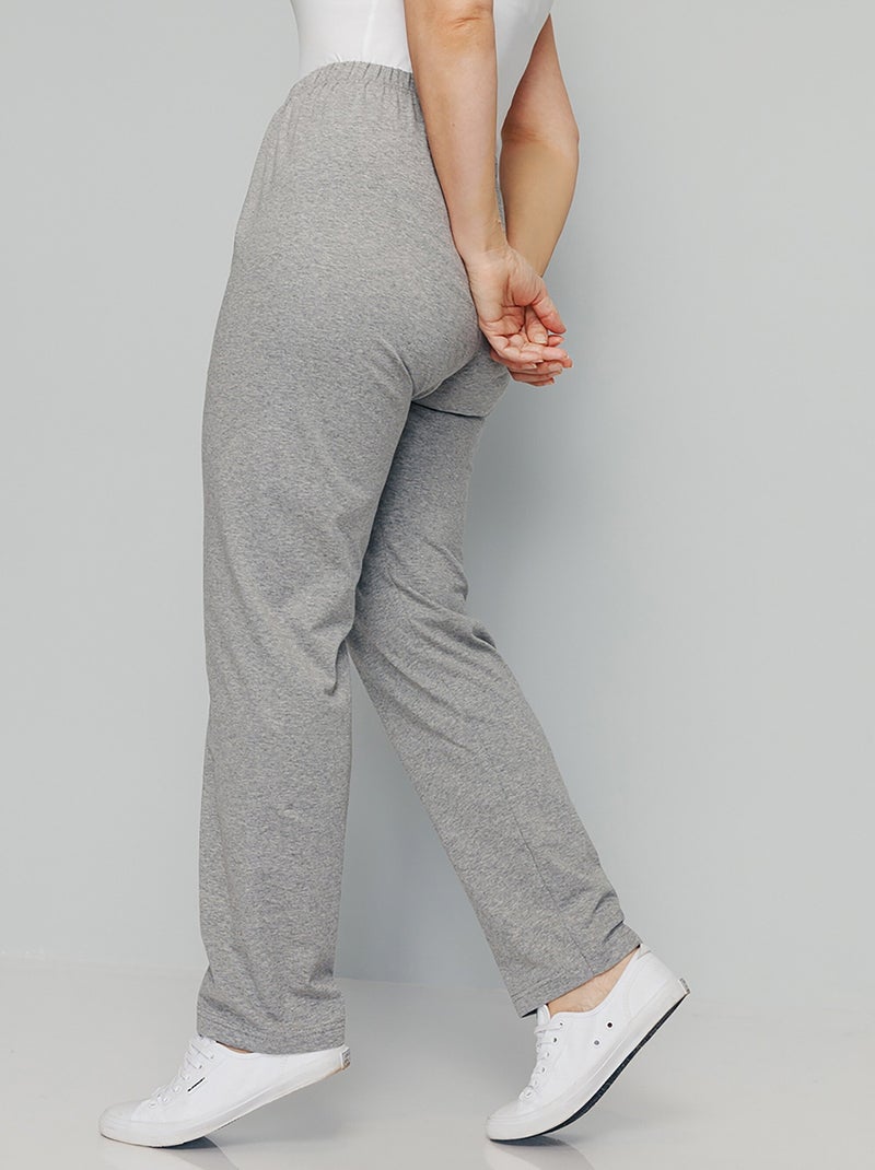 Leggings de punto de algodón con cintura elástica - Afibel Gris jaspeado - Kiabi