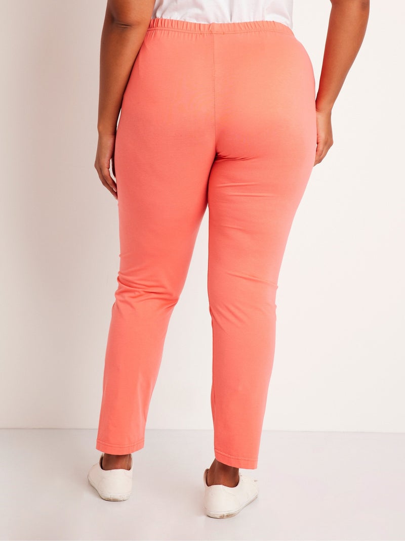 Leggings de punto de algodón con cintura elástica - Afibel Rosa - Kiabi