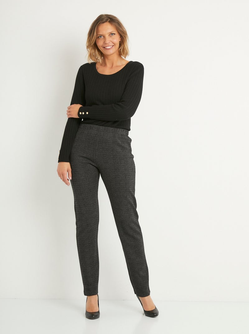 Leggings de punto elástico con cintura elástica - Afibel Gris - Kiabi