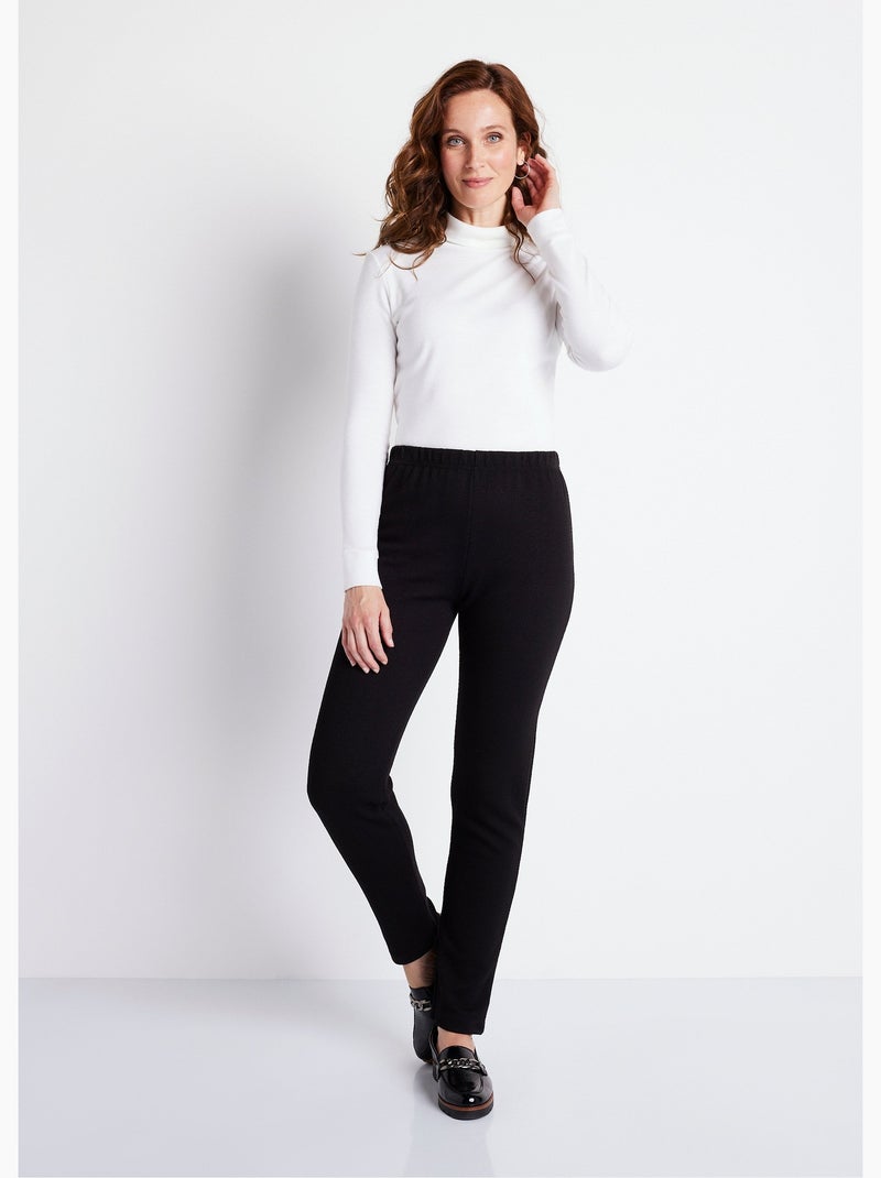 Leggings de punto elástico con cintura elástica - Afibel Negro - Kiabi
